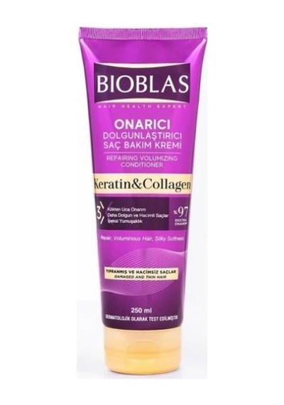 Bıoblas Onarıcı Dolgunlaştırıcı Keratin & Kolajen Saç Bakım Kremi 250 Ml