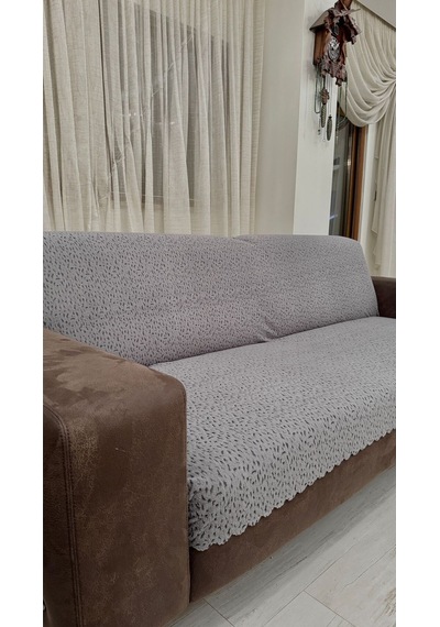 Çita Koltuk Örtüsü Lüks Keçeli Alt Kumaş Kaymaz Koltuk Örtüsü 175x220 Oturma Yeri Ve Sırtını Kapatır Füme