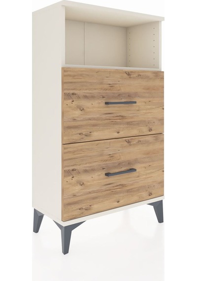 Arges Komodin Tek Raflı 2 Çekmeceli 60x30x106 Aytaşı-çam Aytaşı