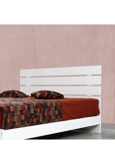 Pasifichome Huga Çift Kişilik Beyaz Karyola 160Cm /160X200 Başlıklı Karyola