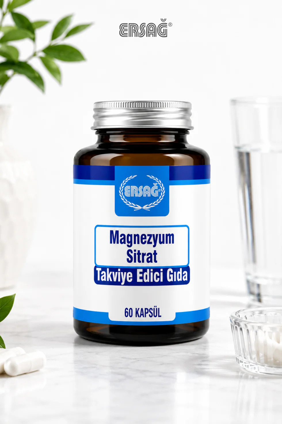 Ersağ Magnezyum Sitrat Takviye Edici Gıda 60 Kapsül