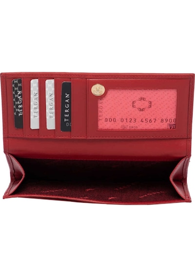 Tergan Kırmızı Deri Kadın Cüzdan - S1cb00005807-a86 Kırmızı