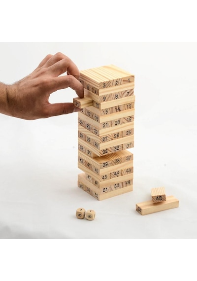 Jenga Ahşap Denge    Oyunu 54 Parça