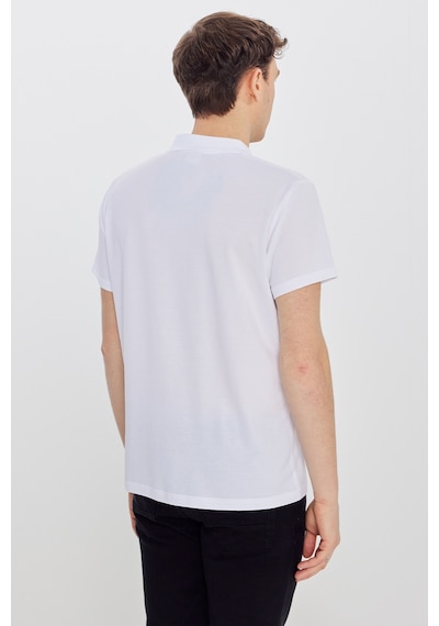 AC&Co / Altınyıldız Classics Erkek Beyaz Pamuklu Slim Fit Dar Kesim Polo Yaka Tişört Beyaz