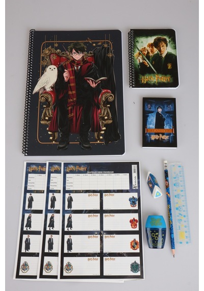 X Dekomus "wizard Icons Collection" Harry Potter Lisanslı 10 Parça Kırtasiye Seti A4 Defter,cetvel,kurşun Kalem,silgi,kalemtraş Altın