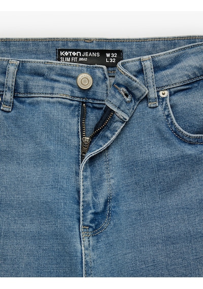 Koton Normal Bel Cepli Pamuklu Slim Fit Jean Pantolon - Brad Jean Açık İndigo 7wam40140nd Koton Normal Bel Cepli Pamuklu Slim Fit Jean Pantolon - Brad Jean Açık İndigo 7wam40140nd