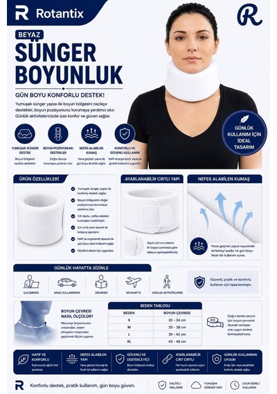 Medikal Sünger Boyunluk,boyun Fıtığı Boyun Destek Boyun Düzleşmesi Korse
