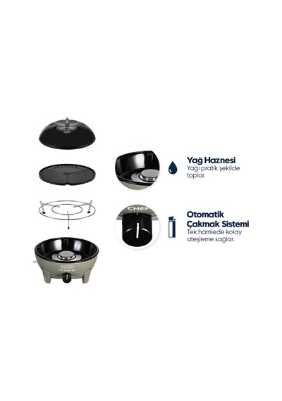 Cadac Citi Chef 40 Gazlı Barbekü - Taşınabilir Kamp Ve Piknik Mangalı, 40 Cm Yeşil