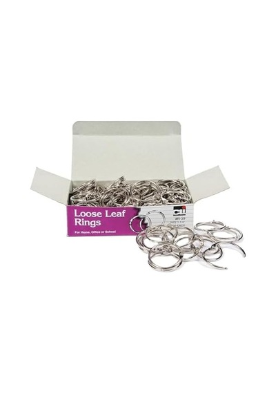 Charles Leonard Inc. Loose Leaf Rings, 1.25 İnç Çap, Silver, 100 Box R39 By Charles Leonard