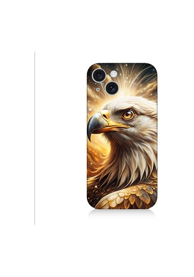 Apple Uyumlu iPhone 15 Plus Kartal Bakışı Desenli Silikon Kılıf Silikon