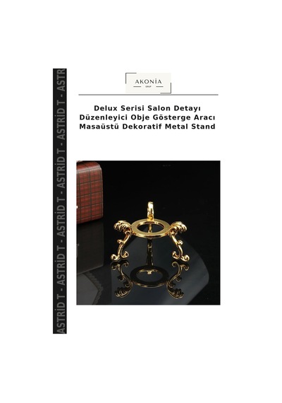 Delux Serisi Salon Detayı Düzenleyici Obje Gösterge Aracı Masaüstü Dekoratif Metal Stand