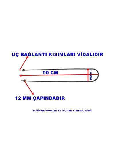 Ender Benmari 90cm Rekorlu Düz Rezistans 2500w 220v 8,5 Cr-ni