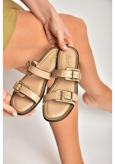 Fox Shoes Y973291109 Ten Toka Detaylı Kadın Terlik