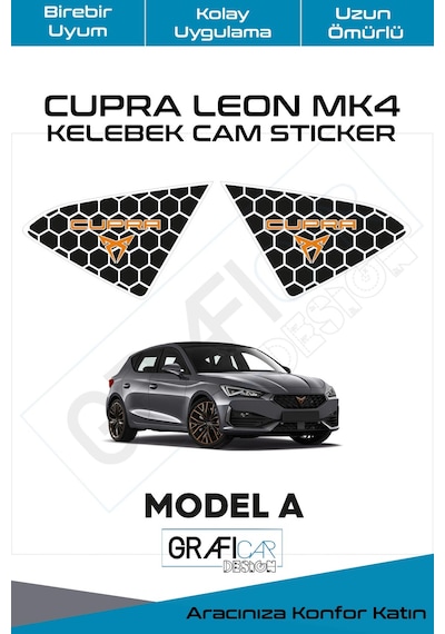 Cupra Leon Mk4 Kelebek Cam Sticker Set / Model A