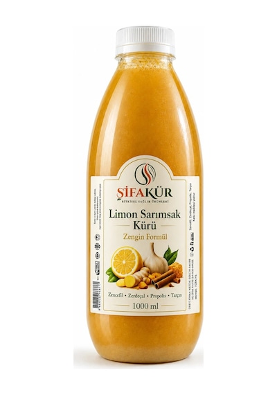 Limon Sarımsak Kürü Zencefilli Zerdeçallı Propolisli Tarçınlı 1000 ml 60 Gün Dinlendirilmiş