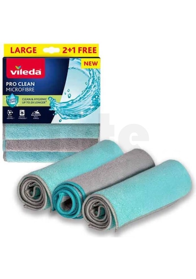 Vileda Pro Clean Mıcrofibre 2+1 Free Temizlik Bezi
