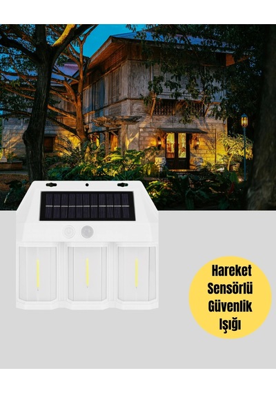 3 İn 1 Solar Duvar Lambası Ip65 Su Geçirmez, Hareket Sensörlü Çok Renkli