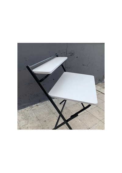 49x83 Cm Çalışma Masası Metal Ayaklı Ders Çalışma Masası Beyaz