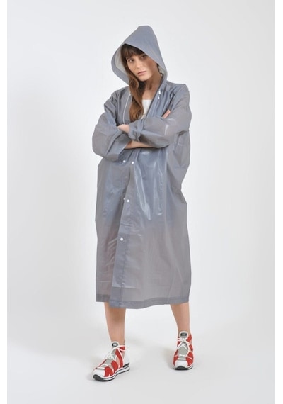 Unisex Gri Eva Kumaş Su Rüzgar Geçirmez Yağmurluk Çok Renkli