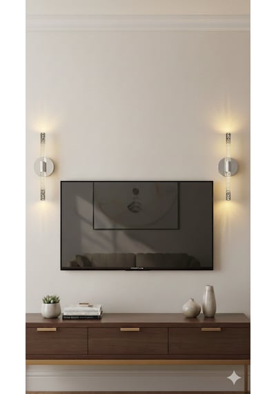 Bhbackhome Bubbleflux Şık Tasarım Modern Ledli Aplik 40 Cm Pilli Gümüş
