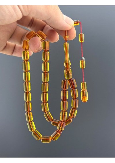 Ümit Demir Hoka Kapağı Eski Alman Sıkma Kehribar Kapsül Kesim 7,5x11,5mm