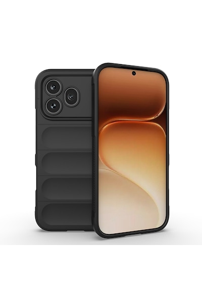 Honor 600 Pro 5g Kılıf Kamera Korumalı Derbe Emici Esnek Tpu Oyuklu Arka Yüzey Tasarımlı Silikon Kapak Siyah