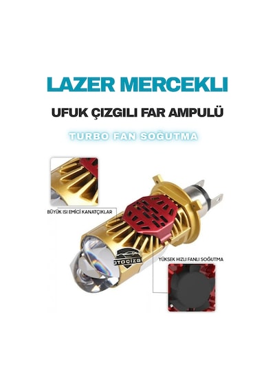 Mazda 323 1989 - 1998 Lazer Mercekli Ufuk Çizgili Far Ampulü Araç Motosiklet Led Şimşek Etkili