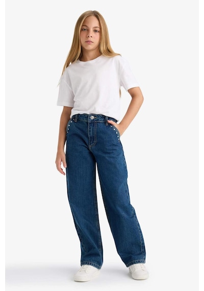 Defacto Koyu Mavi Kız Çocuk Jean Pantolon F7166a8/nm34 KOYU MAVİ