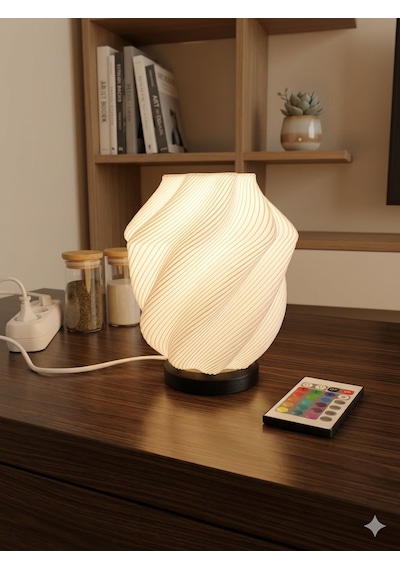 Rgb Kumandalı 3d Tasarım Modern Masa Lambası - 16 Renk Seçenekli Dekoratif Gece Lambası Çok Renkli