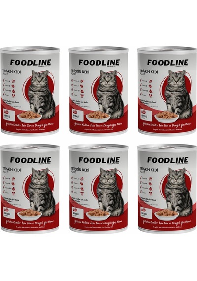 Foodline Biftekli Yetişkin Kedi Konservesi 6 x 400 G