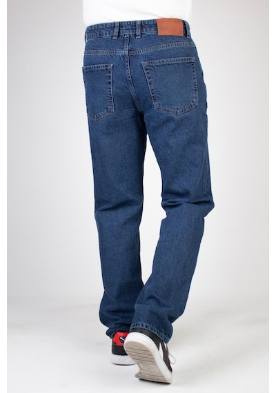 HLT Jeans Erkek Mavi Baggy Fit Bol Kesim %100 Pamuk Denim Loose Jeans Kot Pantolon Leo 001