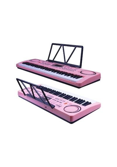 Midex PS-1500PK Başlangıç İçin 61 Tuşlu Org Pembe Renk ve Notalık