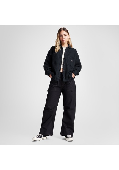 Converse Classic Kadın Oversize Fit Siyah Gömlek