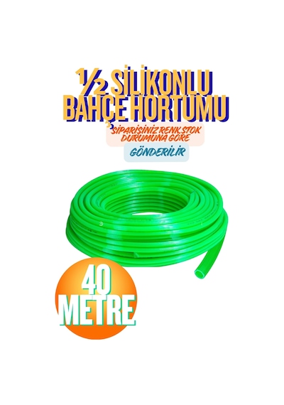 1/2 Silikonlu Bahçe Çeşme Sulama Hortumu 40 Metre Araç Yıkama Hortumu Örgülü Esnek Katlanmaz Aşınmaz Musluk Bağlantılı Oto Yıkama Balkon Park Çim Sürgülü Bahçe Tipi Su Hortumu Seti Dayanıklı
