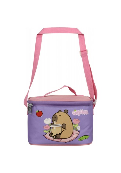 Capybara Kız Çocuk Isı Yalıtımlı Beslenme Çantası - Mor - Pembe - 5234 Çok Renkli