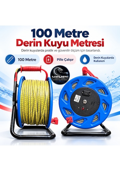 YS-3841 Derin Kuyu Su Seviyesi Ölçer 200 Metre Profesyonel Düdük Metre