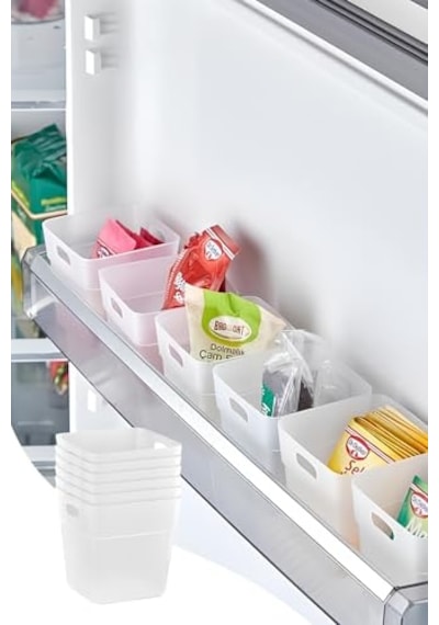 6 Adet Şeffaf Buzdolabı Kapak İçi Düzenleyici Ve Banyo Organizer, Çok Amaçlı Mutfak Çekmece Düzenleyici Seti, Diğer
