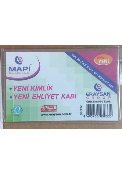 Ehliyet Ve Kimlik Kabı 20 Adetli Paket Mapi Marka