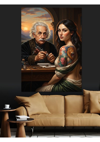 Ahşap Tablo Dövme Yapan Yaşlı Çift