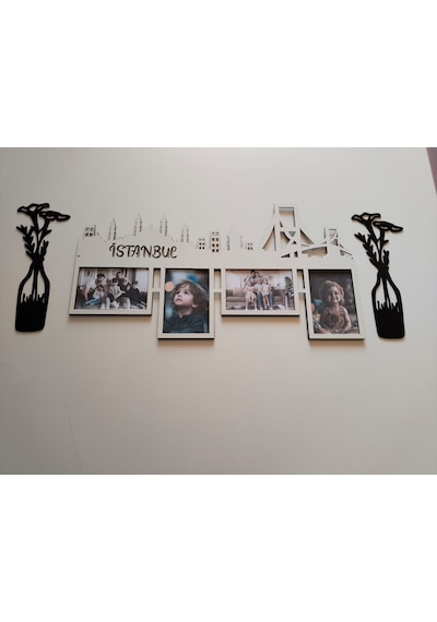 Çerçeve 4 Fotoğraflık Kişiye Özel Renk İstanbul Temalı 3 Lü Set
