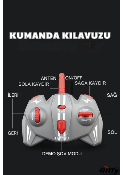 Oyuncak 2.4 Ghz Uzaktan Kumandalı Çift Taraflı Led Işıklı Şarjlı Akrobat Rc Araba 360 Takla Atan