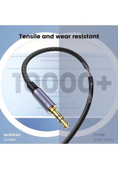 Moswag 6.35 Mm 1/4 İnç Erkek - 3.5 Mm Aux Erkek Örgülü Ses Kablosu