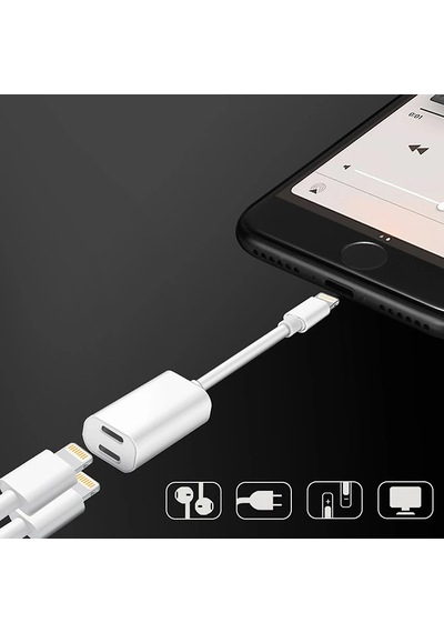 Y Cable iPhone Uyumlu 14-13-12 11 Lightning Kulaklık +şarj Usb Adaptörü- 5775