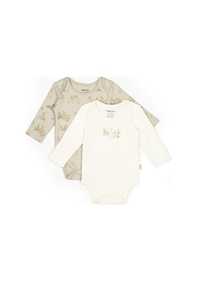 BabyCosy Bebek 2li Uzun Kollu Badi %100 Organik Pamuk, Bebek Ve Yenidoğan Serisi - Csy5789 Ecru