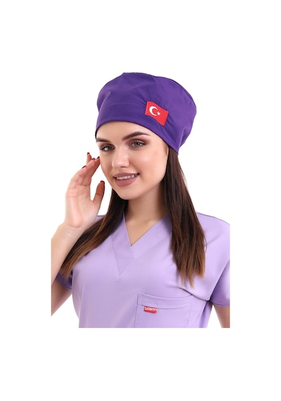 Mor Bayrak İşlemeli Cerrahi Bone - Doktor Bone-Standart-128 Mor