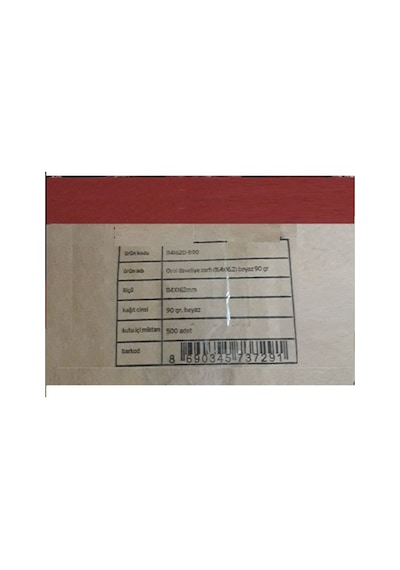 Oyal Davetiye Zarfı 11x16 Beyaz 90 Gr 500 Lü