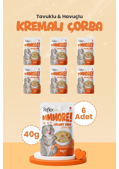 Reflex Plus Mmore Tavuklu Ve Havuçlu Kremalı Kedi Çorbası 40 Gr 6lı Set