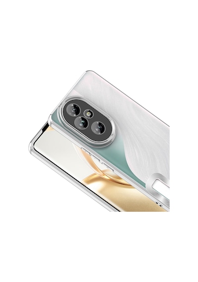 Honor 200 Kılıf Kamera Korumalı Logo Gösteren Omega Kılıf Gümüş
