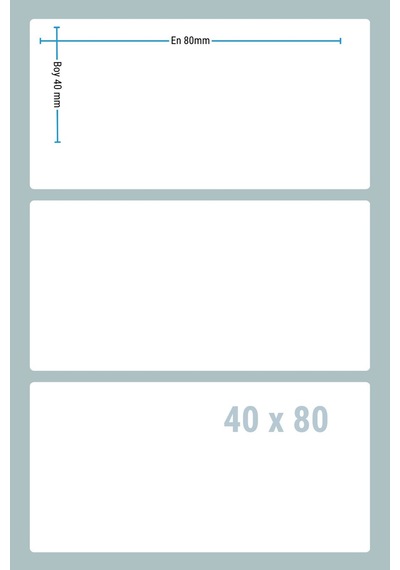 Termal Etiket 30 Adet Rulo Barkod Etiket 40x80 Mm 1000 Sarım 1