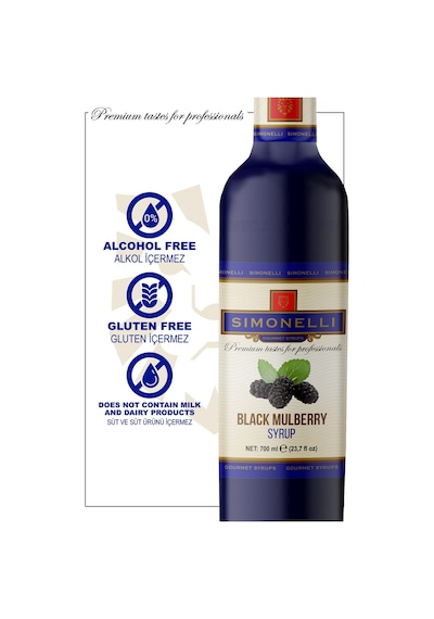 Simonelli Kahve Şurubu ve Kokteyl Şurubu Karadut Aromalı 700 ML + Pompa